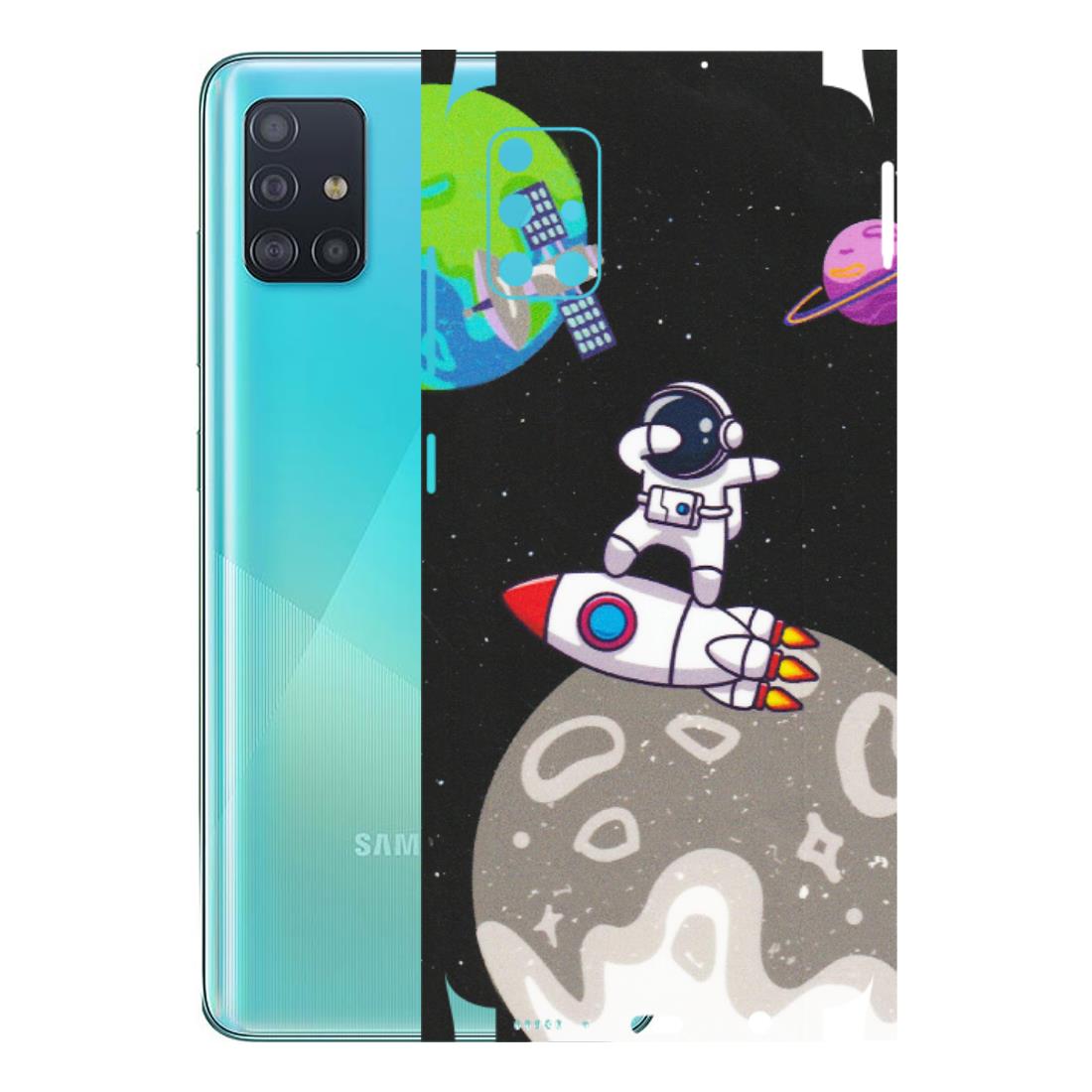 Samsung A/S Series Phone Skins (All Models) - Astronaut Vibing Toon Running - Matte Finish (M-39) Samsung Galaxy A51