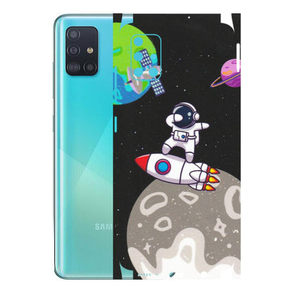 Samsung A/S Series Phone Skins (All Models) - Astronaut Vibing Toon Running - Matte Finish (M-39) Samsung Galaxy A51
