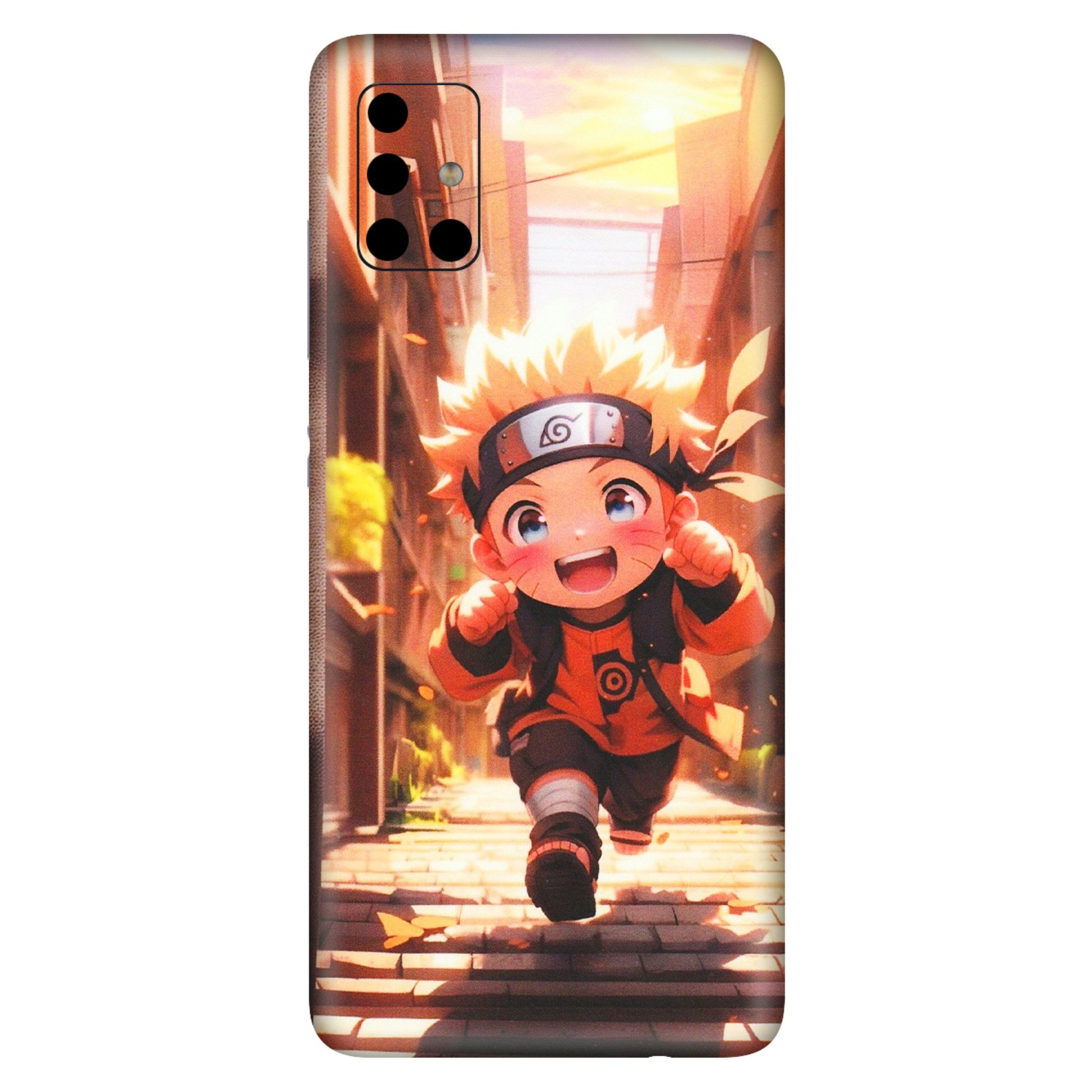 Samsung A/S Series Phone Skins (All Models) - Naruto Cute Toon Running - Matte Finish (M-04) Samsung Galaxy A51