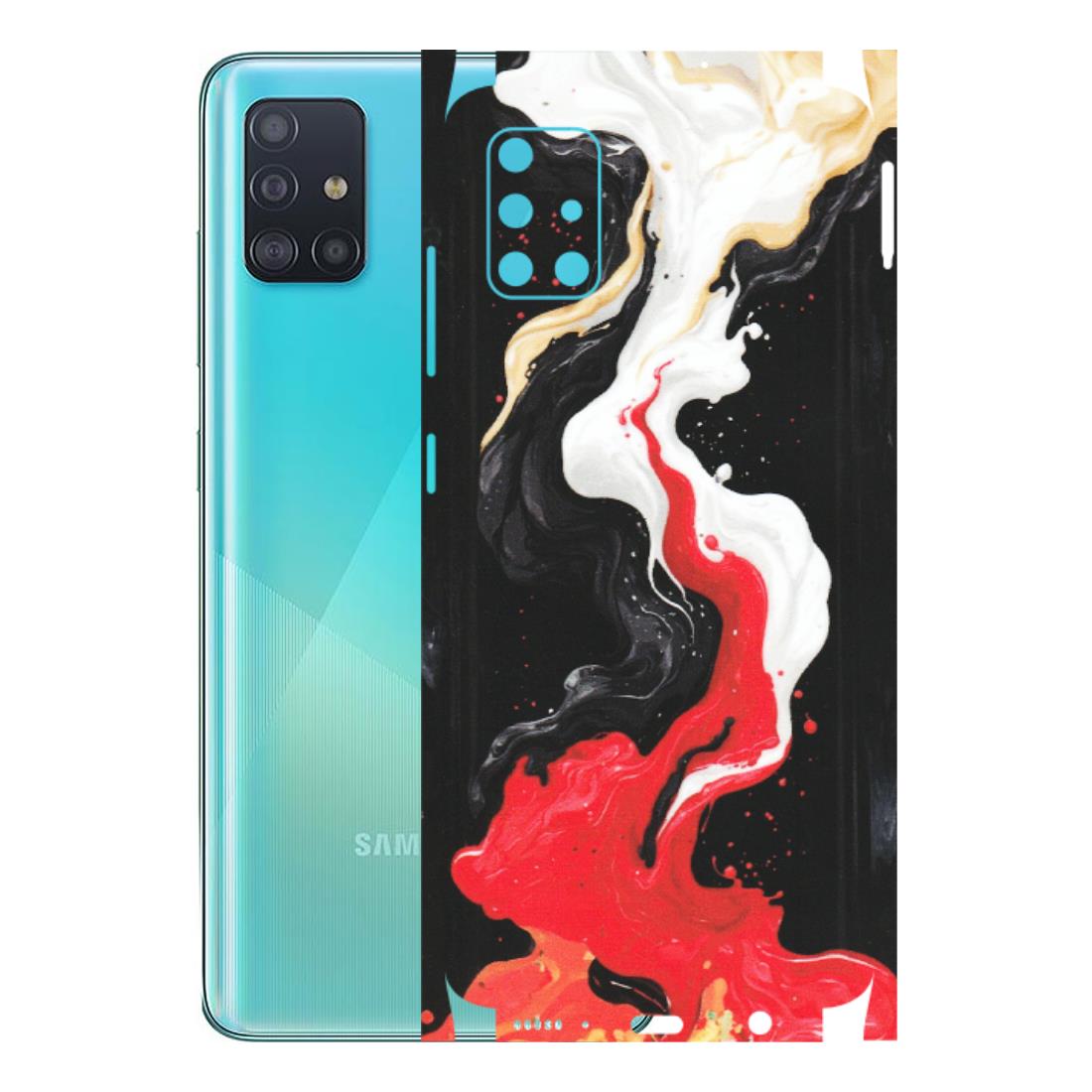 Samsung A/S Series Phone Skins (All Models) - Black Red White Paint Splash Fusion - Matte Finish (M-56) Samsung Galaxy A51