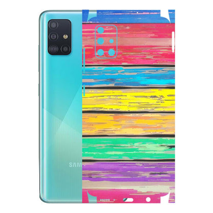 Samsung A/S Series Phone Skins (All Models) - Multi Colour Wooden Wall - Matte Finish (M-96) Samsung Galaxy A51