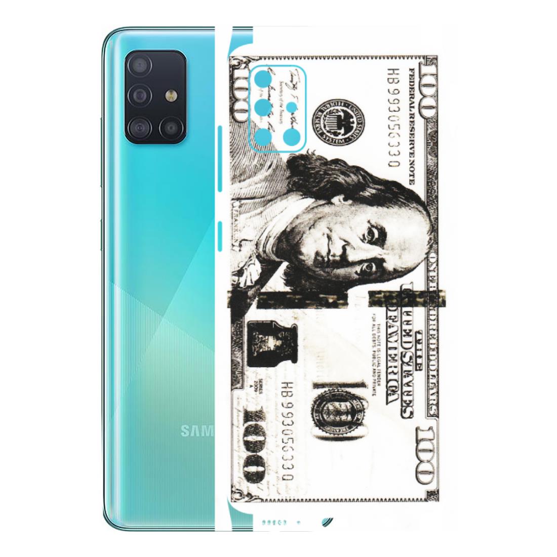 Samsung A/S Series Phone Skins (All Models) - 100 Dollar Currency - Transparent Finish (T-01) Samsung Galaxy A51