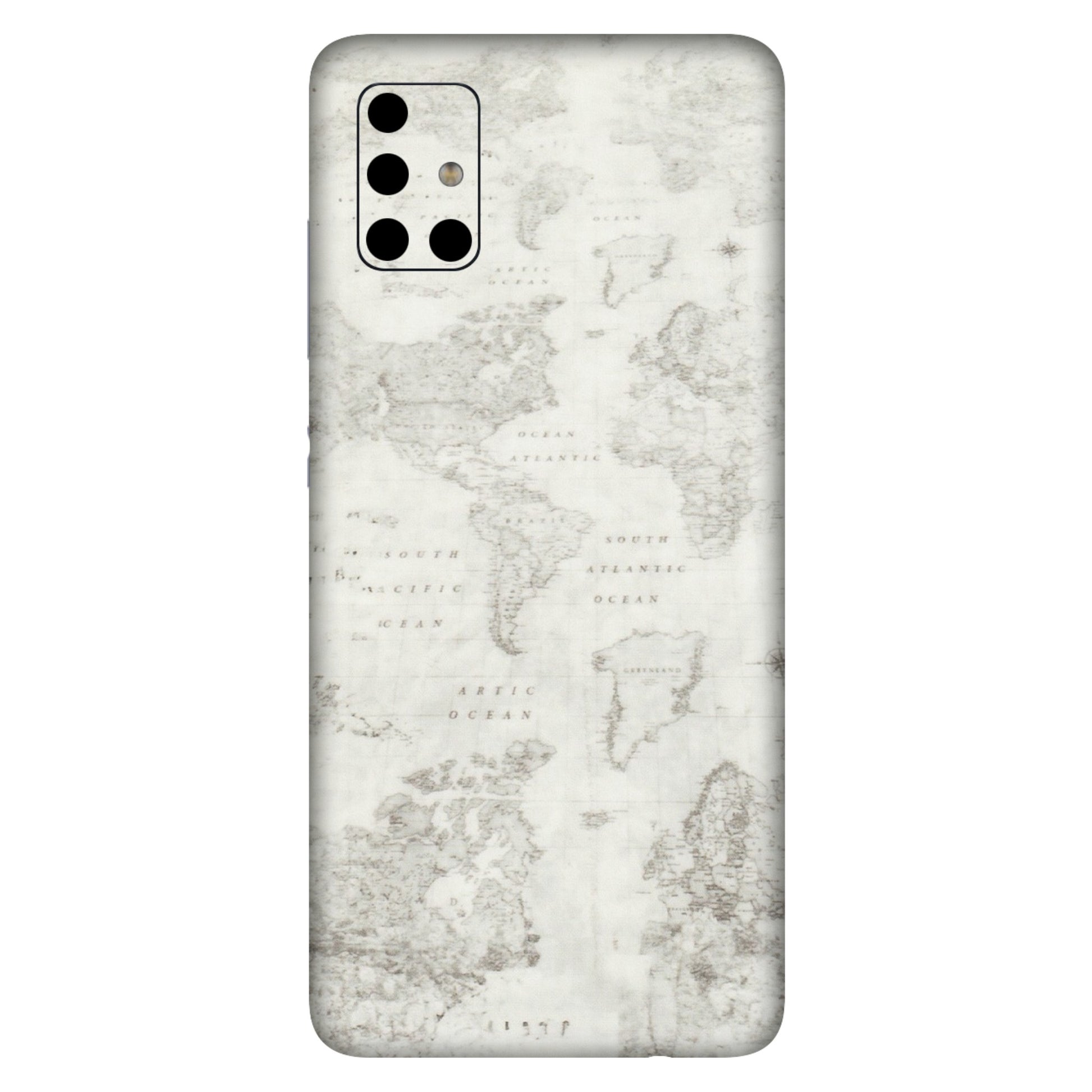 Samsung A/S Series Phone Skins (All Models) - World Travel Map - Transparent Finish (T-04) Samsung Galaxy A51