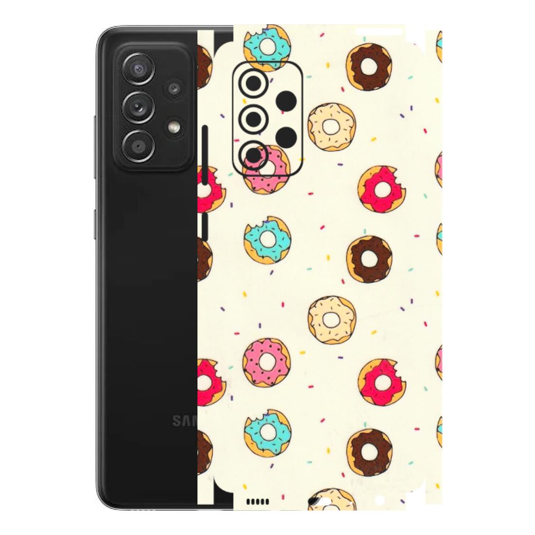 Samsung A/S Series Phone Skins (All Models) - Mini Donuts Doodle Art - 3D Embossed Finish (L-122) Samsung Galaxy A52s (5G)