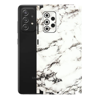 Samsung A/S Series Phone Skins (All Models) - Black and White Marble Texture - 3D Embossed Finish (L-124) Samsung Galaxy A52s (5G)
