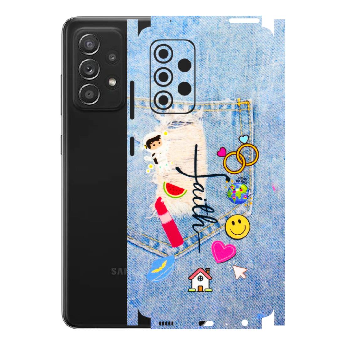 Samsung A/S Series Phone Skins (All Models) - Denim Jeans Pocket - 3D Embossed Finish (L-134) Samsung Galaxy A52s (5G)