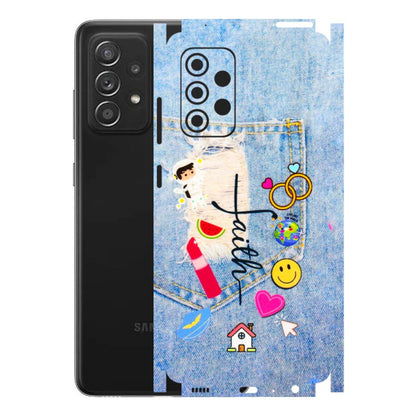 Samsung A/S Series Phone Skins (All Models) - Denim Jeans Pocket - 3D Embossed Finish (L-134) Samsung Galaxy A52s (5G)
