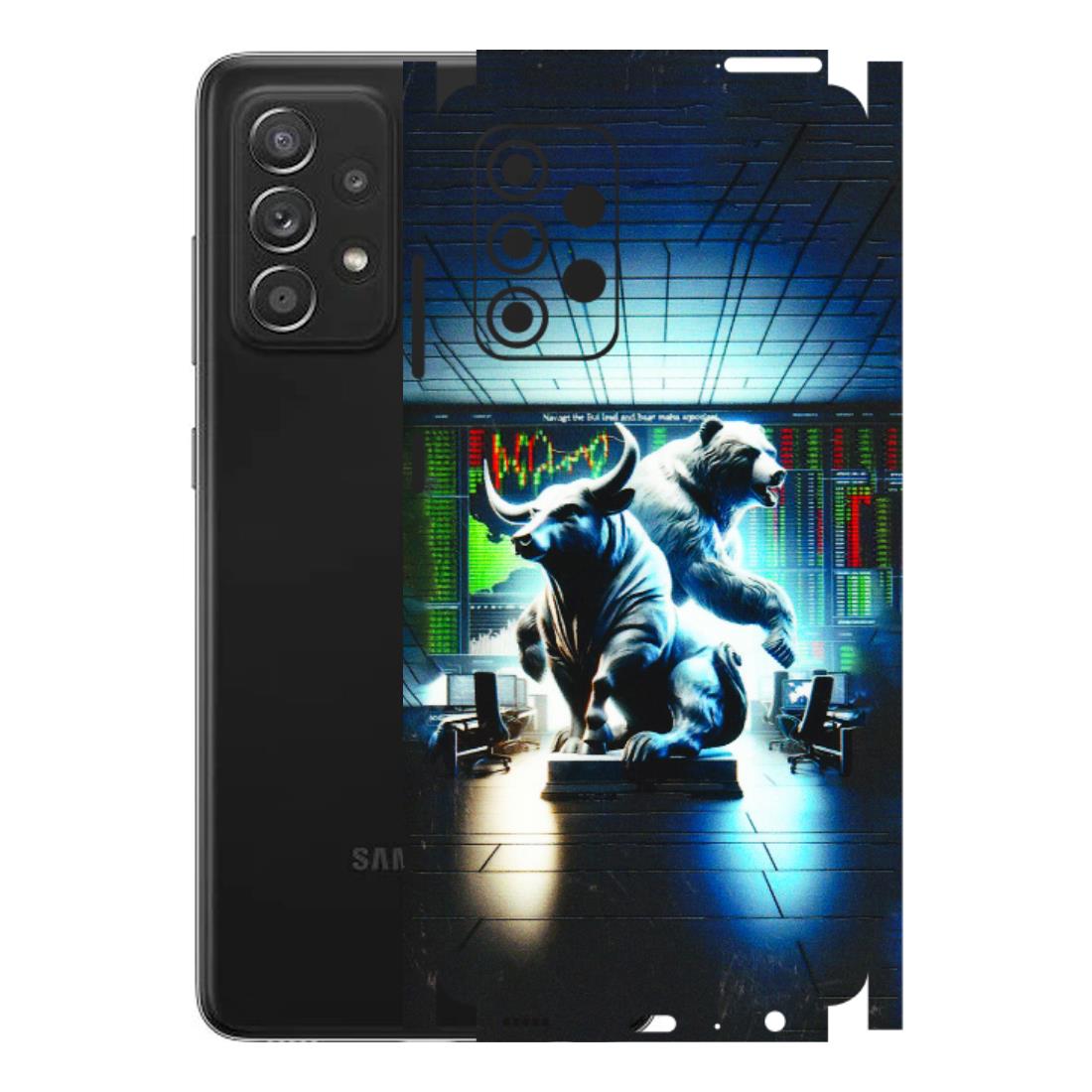 Samsung A/S Series Phone Skins (All Models) - Stock Market Sensex Bear vs Bulls - 3D Embossed Finish (L-15) Samsung Galaxy A52s (5G)
