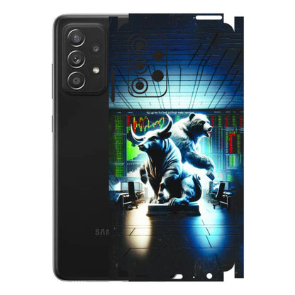Samsung A/S Series Phone Skins (All Models) - Stock Market Sensex Bear vs Bulls - 3D Embossed Finish (L-15) Samsung Galaxy A52s (5G)