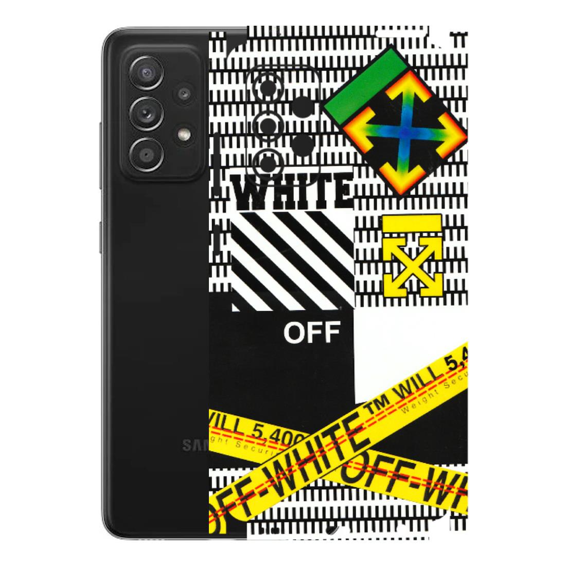 Samsung A/S Series Phone Skins (All Models) - White Off Abstract - 3D Embossed Finish (L-172) Samsung Galaxy A52s (5G)