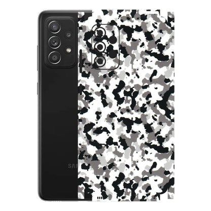 Samsung A/S Series Phone Skins (All Models) - White Black Camouflage - 3D Embossed Finish (L-18) Samsung Galaxy A52s (5G)