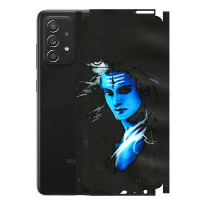 Samsung A/S Series Phone Skins (All Models) - Har Har Mahadev Blue/Black - 3D Embossed Finish (L-185) Samsung Galaxy A52s (5G)