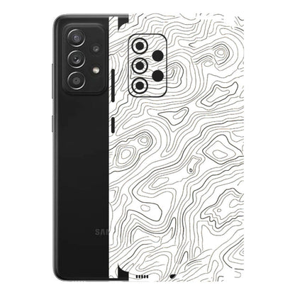 Samsung A/S Series Phone Skins (All Models) - White Black Swirls - 3D Embossed Finish (L-219) Samsung Galaxy A52s (5G)
