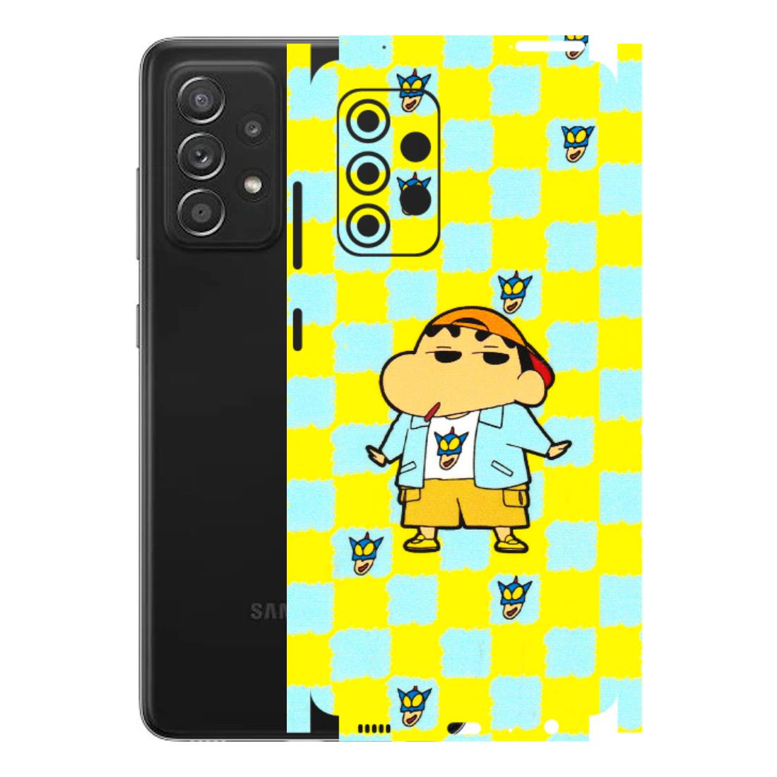 Samsung A/S Series Phone Skins (All Models) - Yellow Blue Shinchan Cute - 3D Embossed Finish (L-221) Samsung Galaxy A52s (5G)
