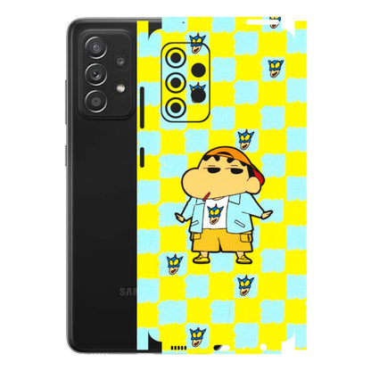 Samsung A/S Series Phone Skins (All Models) - Yellow Blue Shinchan Cute - 3D Embossed Finish (L-221) Samsung Galaxy A52s (5G)