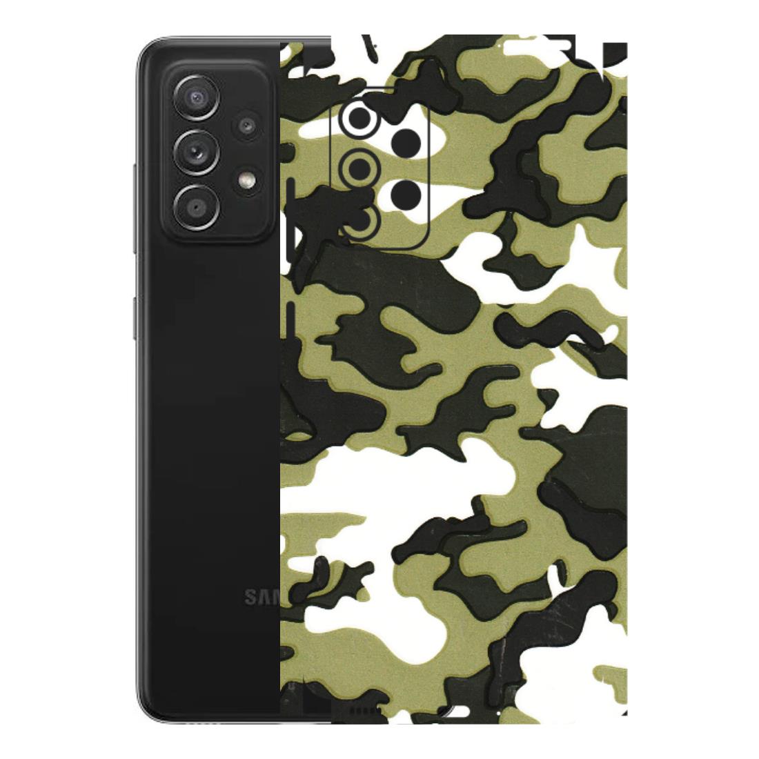 Samsung A/S Series Phone Skins (All Models) - Camouflages White And Green - 3D Embossed Finish (L-243) Samsung Galaxy A52s (5G)