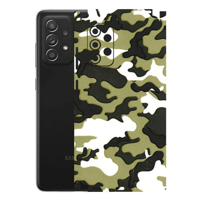 Samsung A/S Series Phone Skins (All Models) - Camouflages White And Green - 3D Embossed Finish (L-243) Samsung Galaxy A52s (5G)