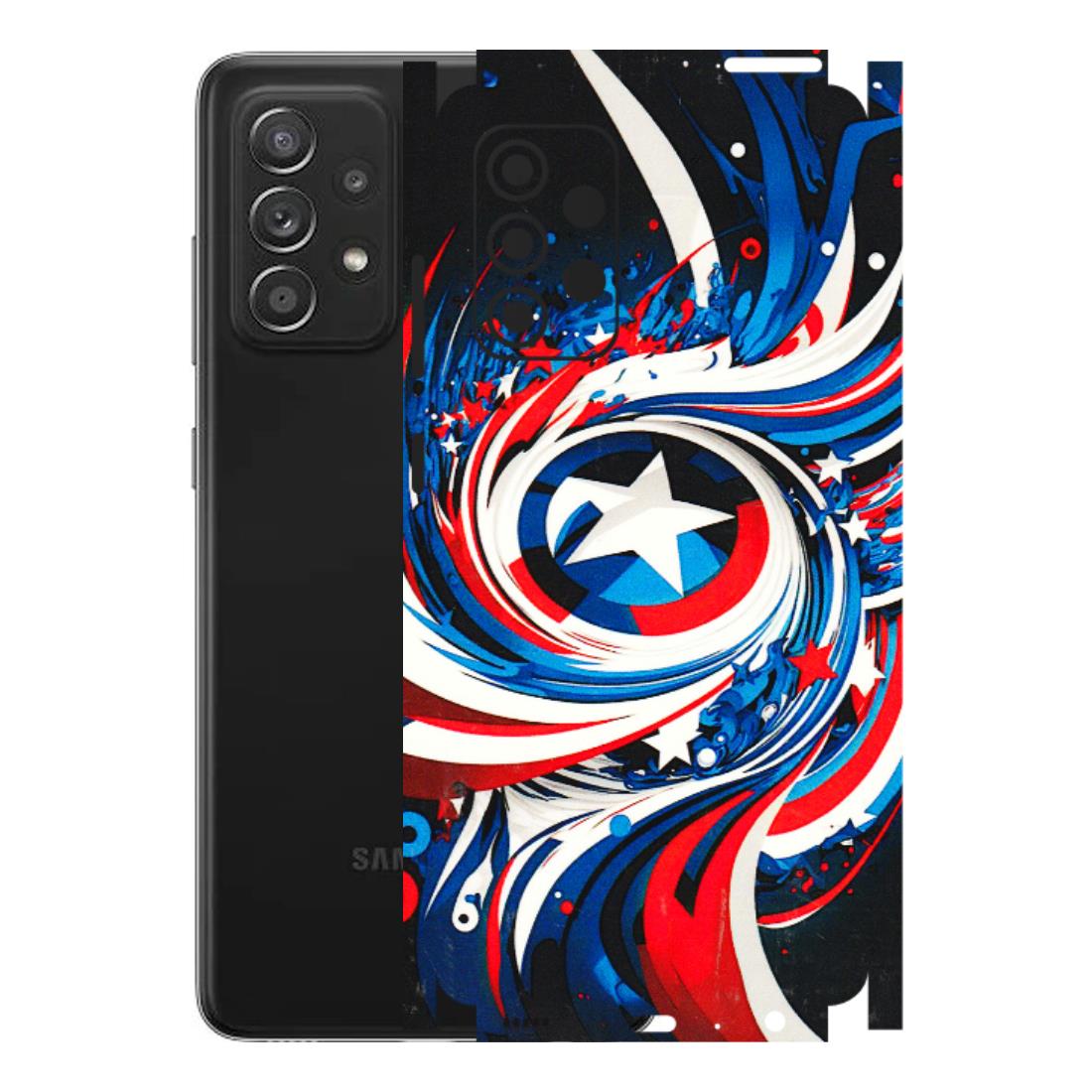 Samsung A/S Series Phone Skins (All Models) - Captain America Logo - 3D Embossed Finish (L-307) Samsung Galaxy A52s (5G)