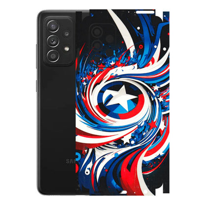 Samsung A/S Series Phone Skins (All Models) - Captain America Logo - 3D Embossed Finish (L-307) Samsung Galaxy A52s (5G)