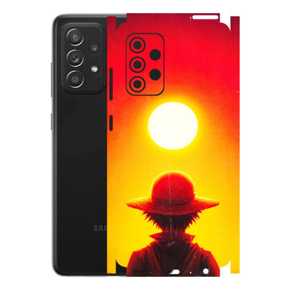 Samsung A/S Series Phone Skins (All Models) - Cool Sunset With Monkey D.Luffy Anime - 3D Embossed Finish (L-329) Samsung Galaxy A52s (5G)