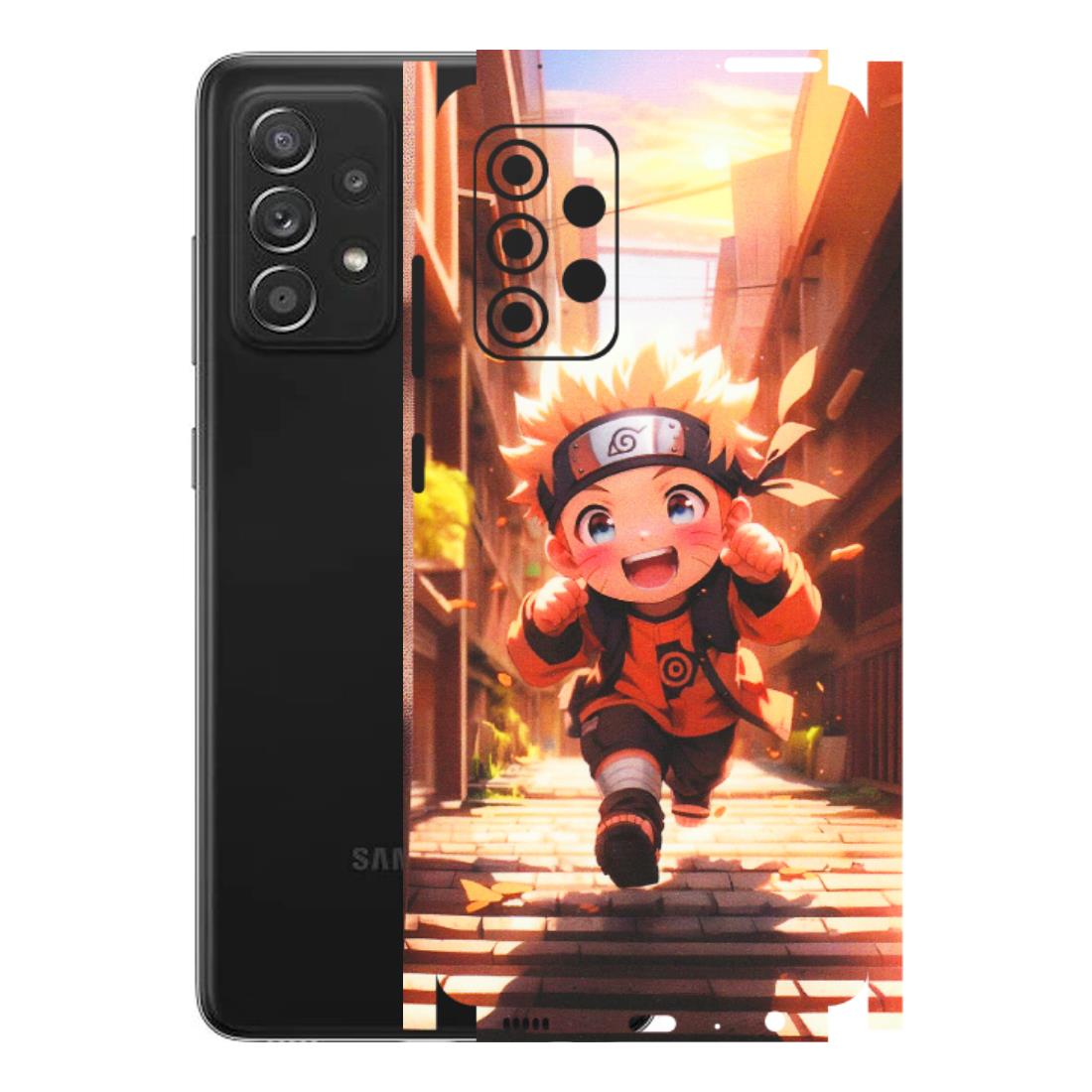 Samsung A/S Series Phone Skins (All Models) - Naruto Cute Toon Running - Matte Finish (M-04) Samsung Galaxy A52s (5G)