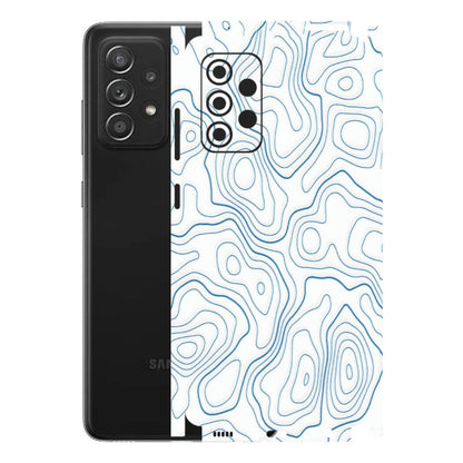 Samsung A/S Series Phone Skins (All Models) - Blue And White Swirls - Matte Finish (M-139) Samsung Galaxy A52s (5G)