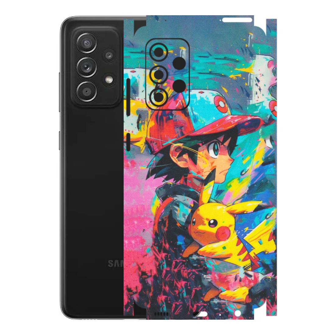 Samsung A/S Series Phone Skins (All Models) - Ash & Pikachu - Matte Finish (M-26) Samsung Galaxy A52s (5G)