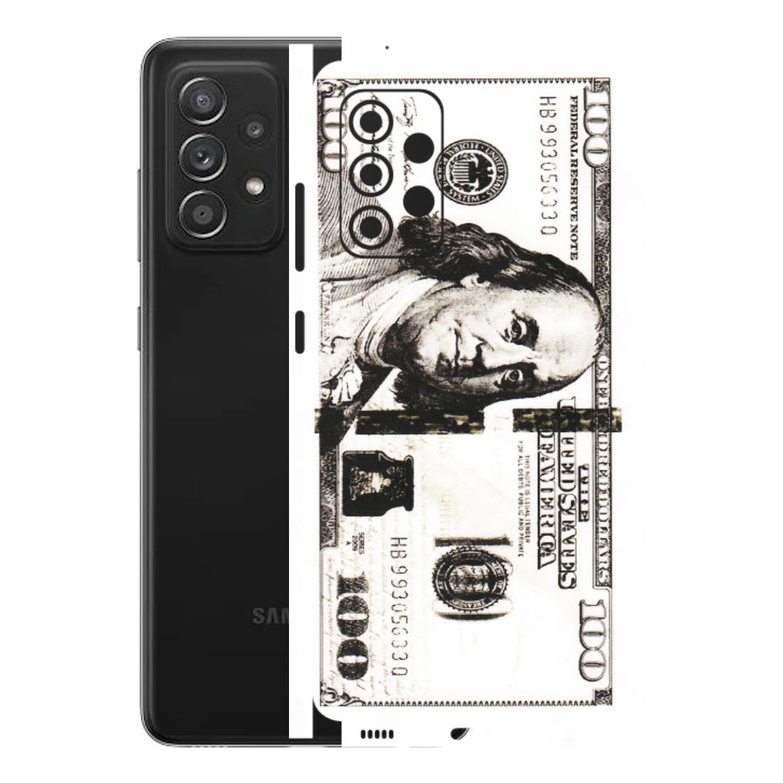 Samsung A/S Series Phone Skins (All Models) - 100 Dollar Currency - Transparent Finish (T-01) Samsung Galaxy A52s (5G)