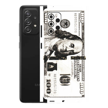 Samsung A/S Series Phone Skins (All Models) - 100 Dollar Currency - Transparent Finish (T-01) Samsung Galaxy A52s (5G)