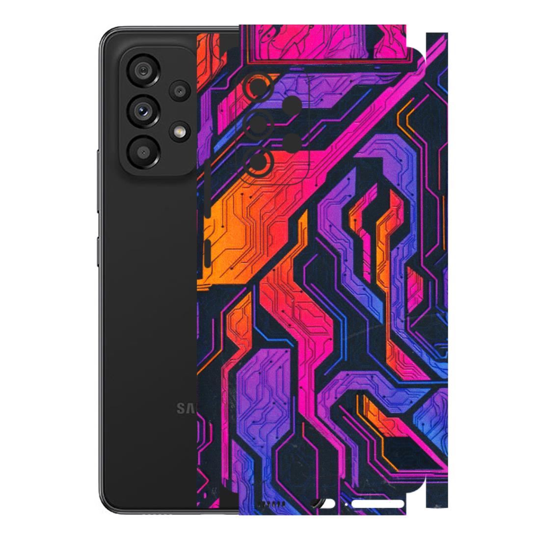 Samsung M/F/Note/Flip and C Phone Skins (All Models) - Tech Circuits Futuristic - 3D Embossed Finish (L-07) Samsung Galaxy A53 (5G)