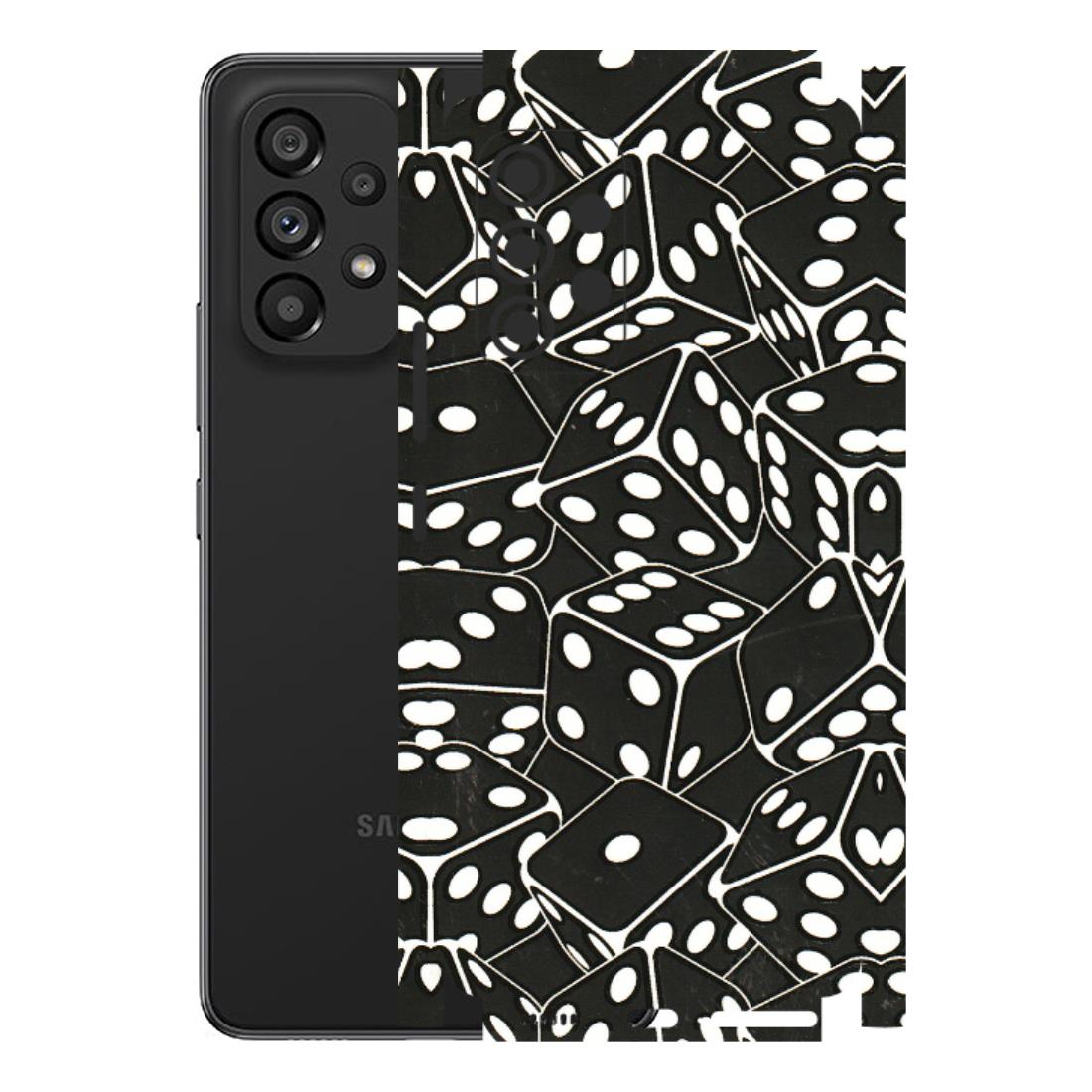 Samsung M/F/Note/Flip and C Phone Skins (All Models) - Big Black Dices - 3D Embossed Finish (L-106) Samsung Galaxy A53 (5G)