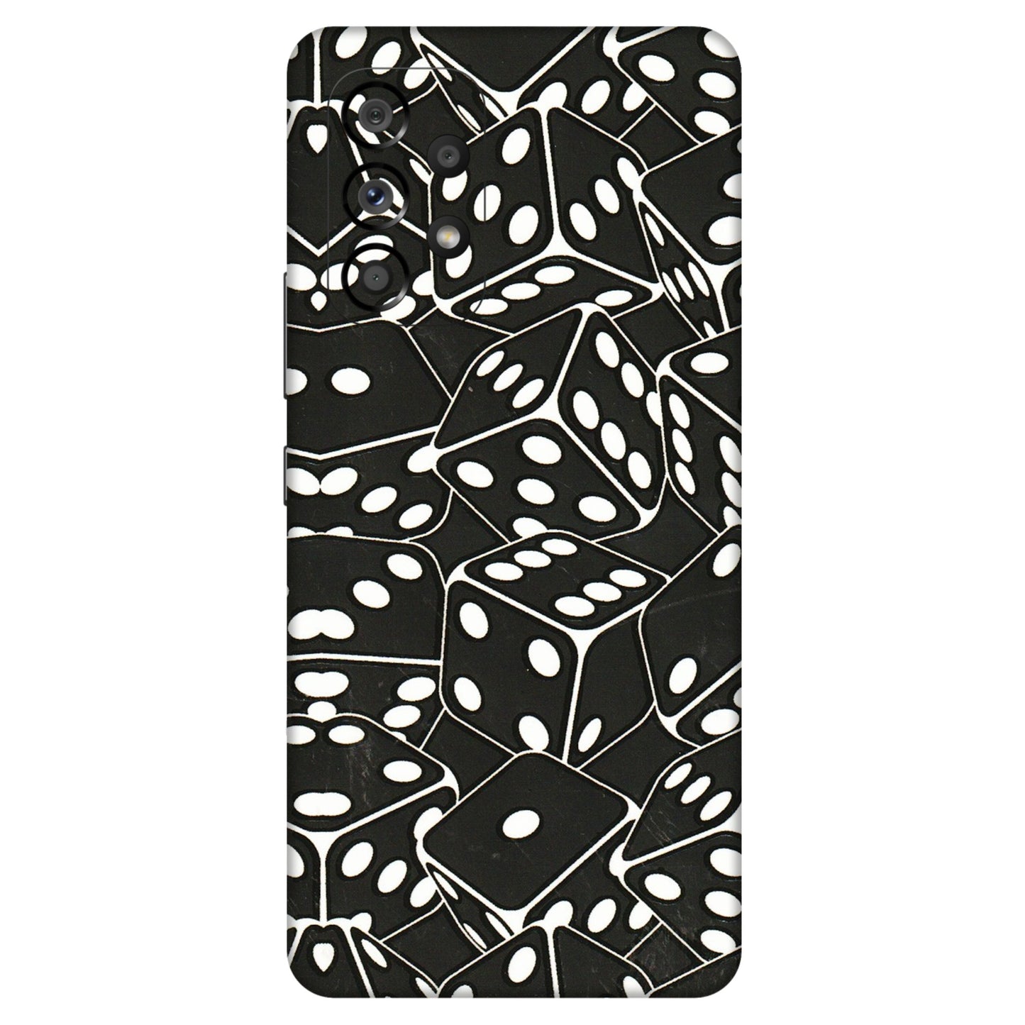 Samsung M/F/Note/Flip and C Phone Skins (All Models) - Big Black Dices - 3D Embossed Finish (L-106) Samsung Galaxy A53 (5G)