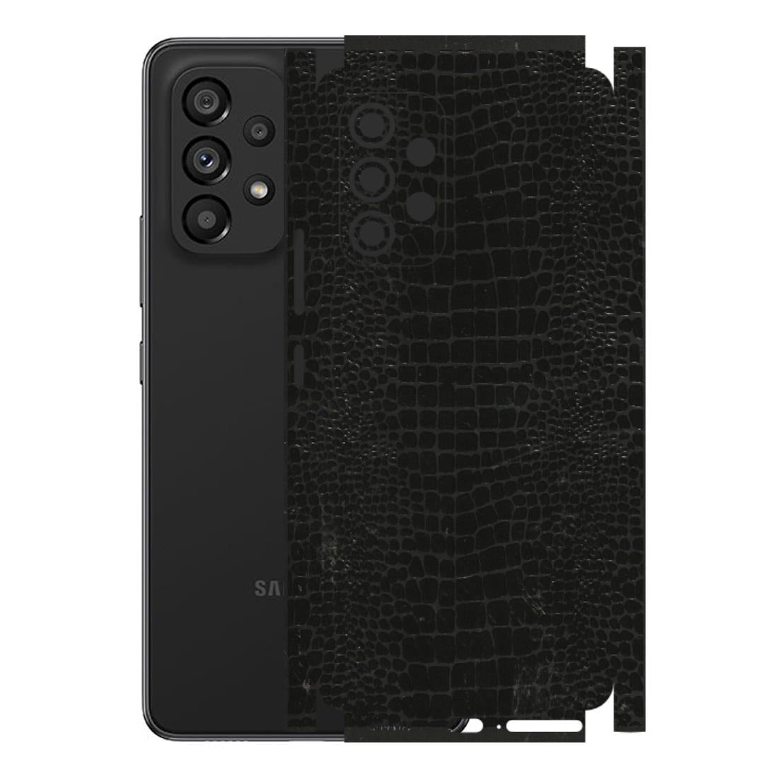 Samsung M/F/Note/Flip and C Phone Skins (All Models) - Snake Leather Black - 3D Embossed Finish (L-107) Samsung Galaxy A53 (5G)