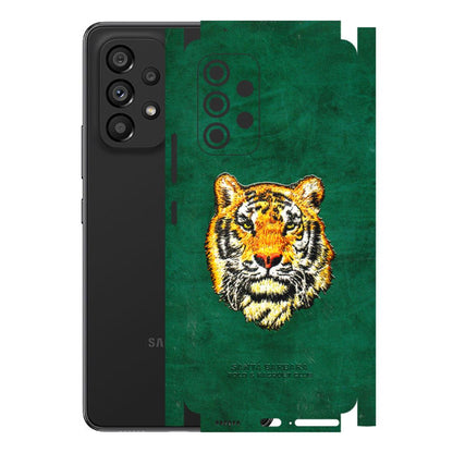 Samsung M/F/Note/Flip and C Phone Skins (All Models) - Leather Feel Tiger - 3D Embossed Finish (L-111) Samsung Galaxy A53 (5G)