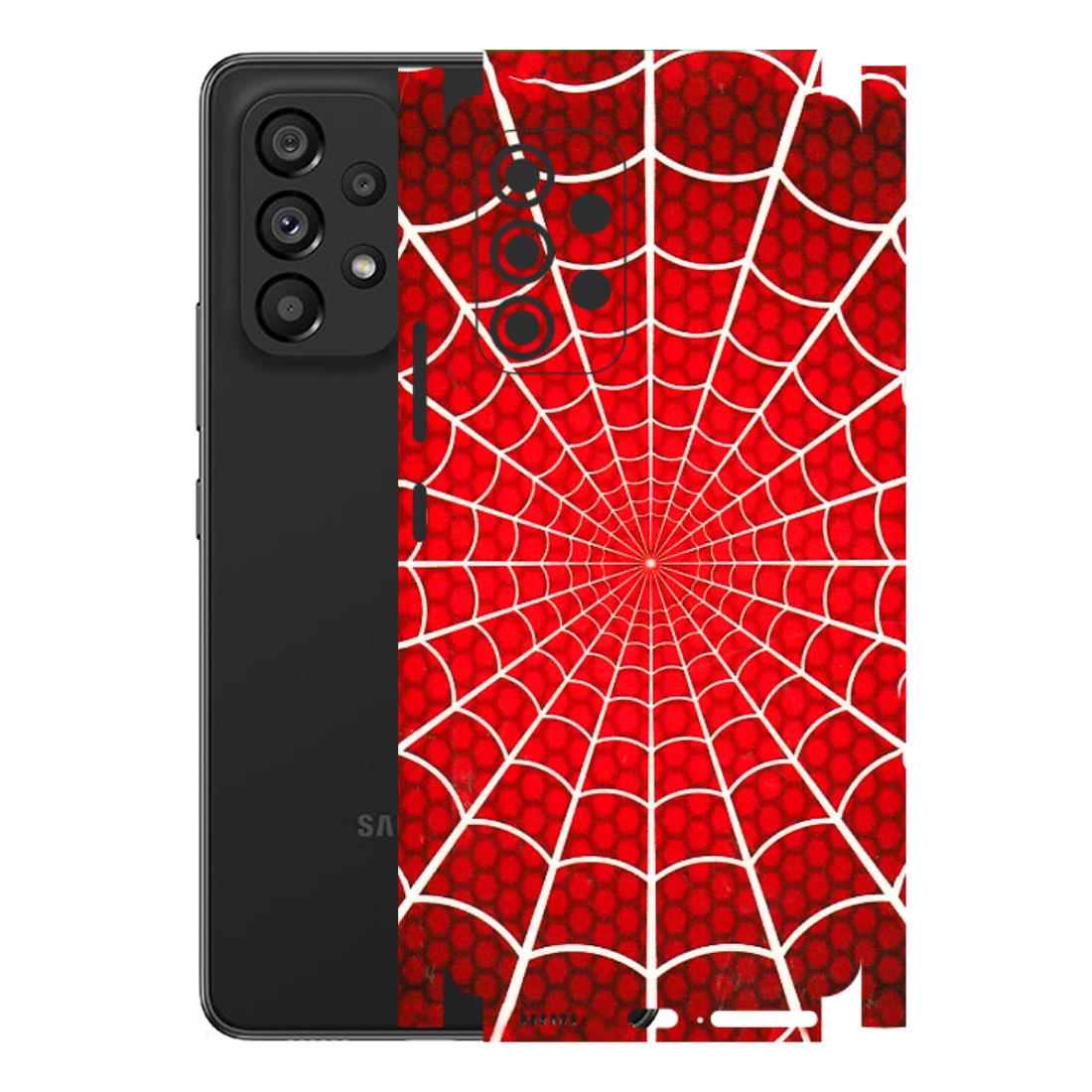 Samsung M/F/Note/Flip and C Phone Skins (All Models) - Classic Spidey Web - 3D Embossed Finish (L-115) Samsung Galaxy A53 (5G)
