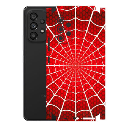 Samsung M/F/Note/Flip and C Phone Skins (All Models) - Classic Spidey Web - 3D Embossed Finish (L-115) Samsung Galaxy A53 (5G)
