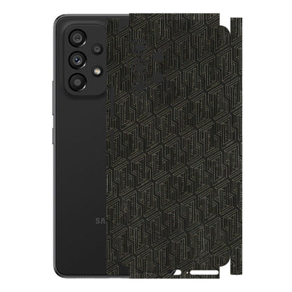 Samsung M/F/Note/Flip and C Phone Skins (All Models) - Black Abstract Pattern - 3D Embossed Finish (L-117) Samsung Galaxy A53 (5G)
