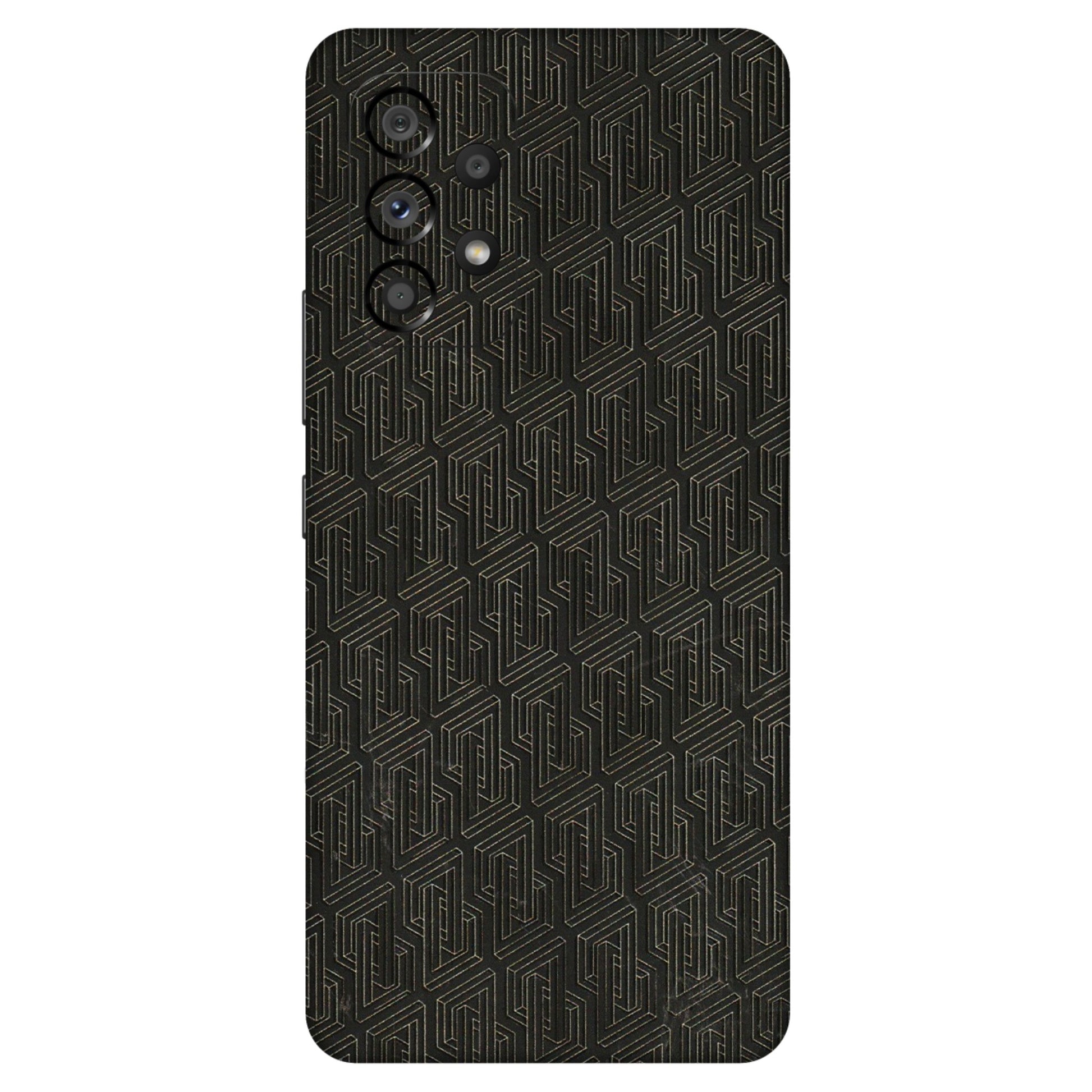 Samsung M/F/Note/Flip and C Phone Skins (All Models) - Black Abstract Pattern - 3D Embossed Finish (L-117) Samsung Galaxy A53 (5G)