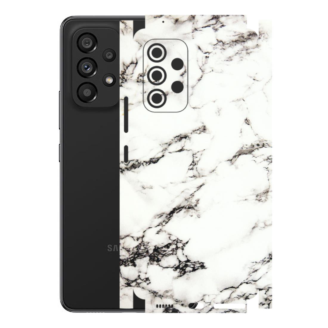 Samsung M/F/Note/Flip and C Phone Skins (All Models) - Black and White Marble Texture - 3D Embossed Finish (L-124) Samsung Galaxy A53 (5G)