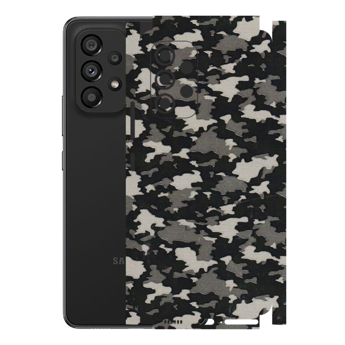 Samsung M/F/Note/Flip and C Phone Skins (All Models) - Black/Grey Camoflaunge - 3D Embossed Finish (L-142) Samsung Galaxy A53 (5G)