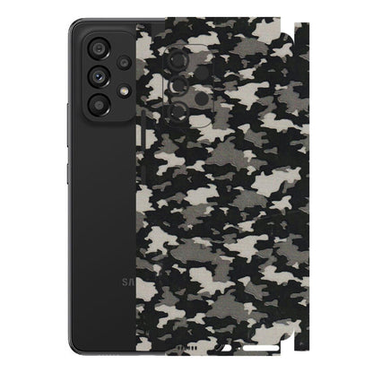 Samsung M/F/Note/Flip and C Phone Skins (All Models) - Black/Grey Camoflaunge - 3D Embossed Finish (L-142) Samsung Galaxy A53 (5G)