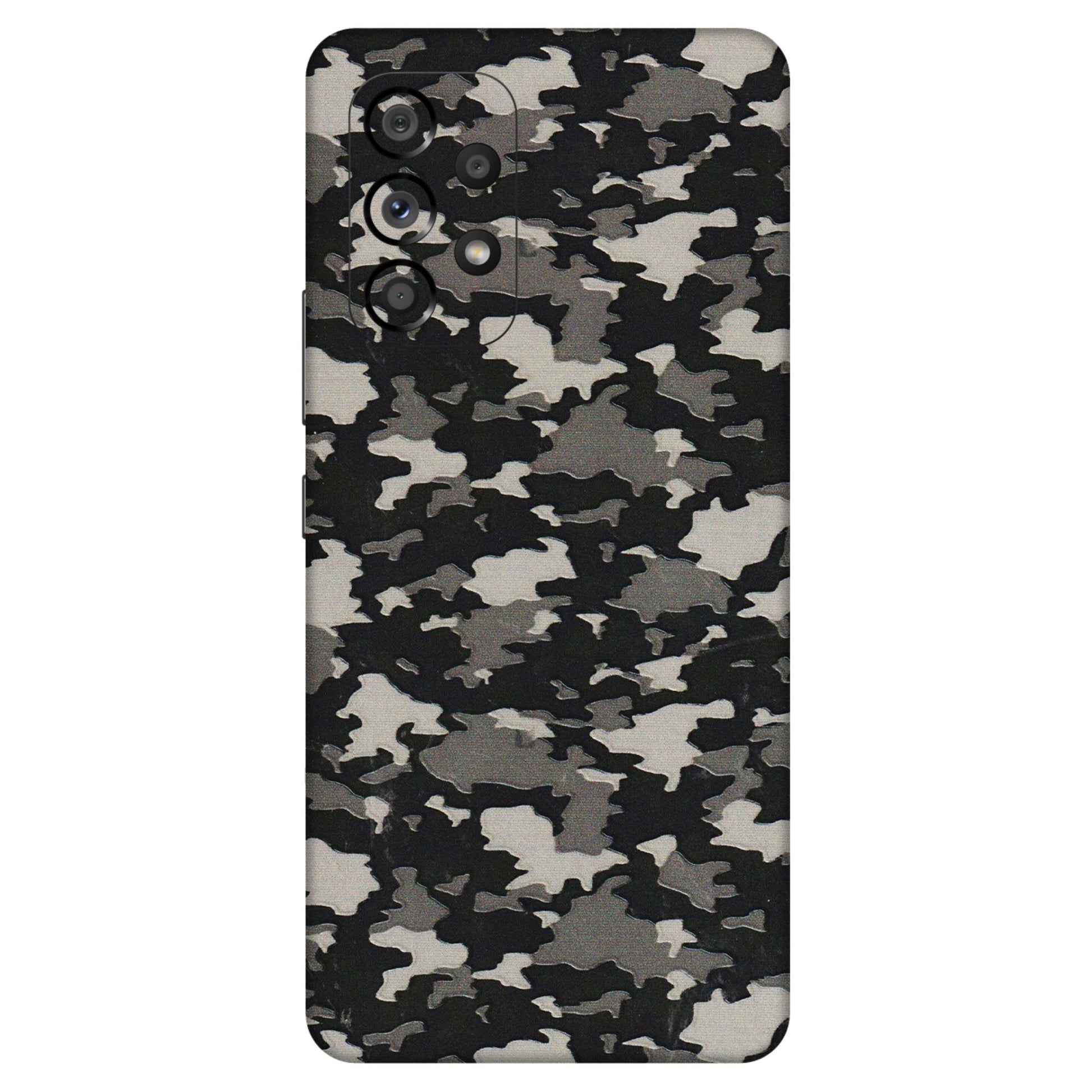 Samsung M/F/Note/Flip and C Phone Skins (All Models) - Black/Grey Camoflaunge - 3D Embossed Finish (L-142) Samsung Galaxy A53 (5G)