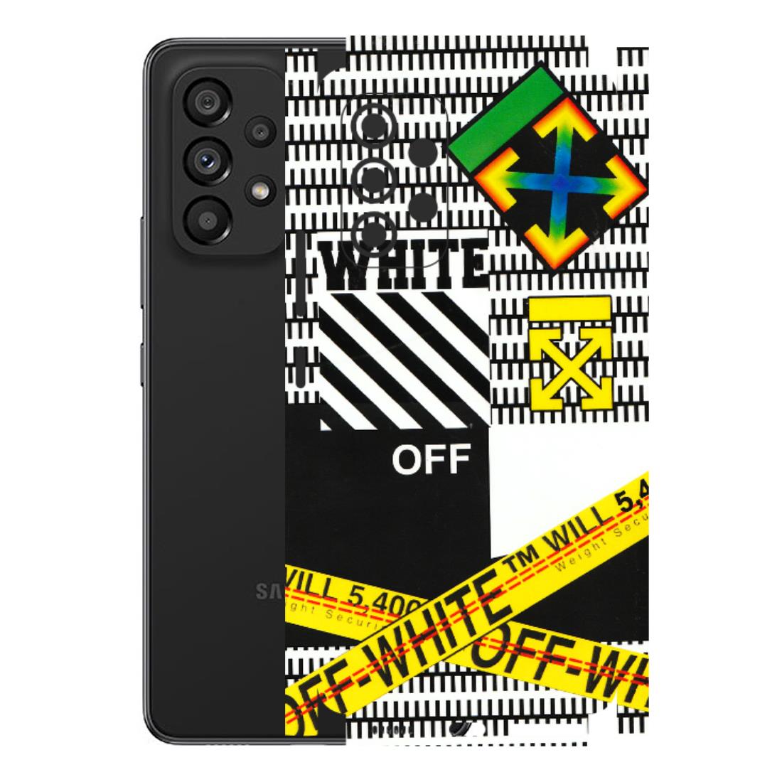 Samsung M/F/Note/Flip and C Phone Skins (All Models) - White Off Abstract - 3D Embossed Finish (L-172) Samsung Galaxy A53 (5G)