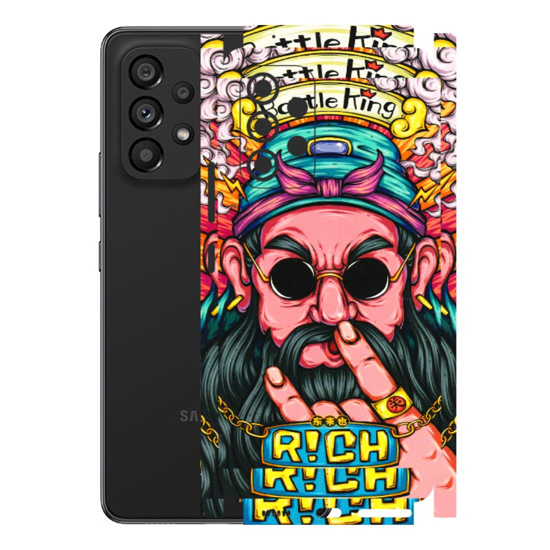 Samsung M/F/Note/Flip and C Phone Skins (All Models) - Battle King Dude Face - 3D Embossed Finish (L-178) Samsung Galaxy A53 (5G)