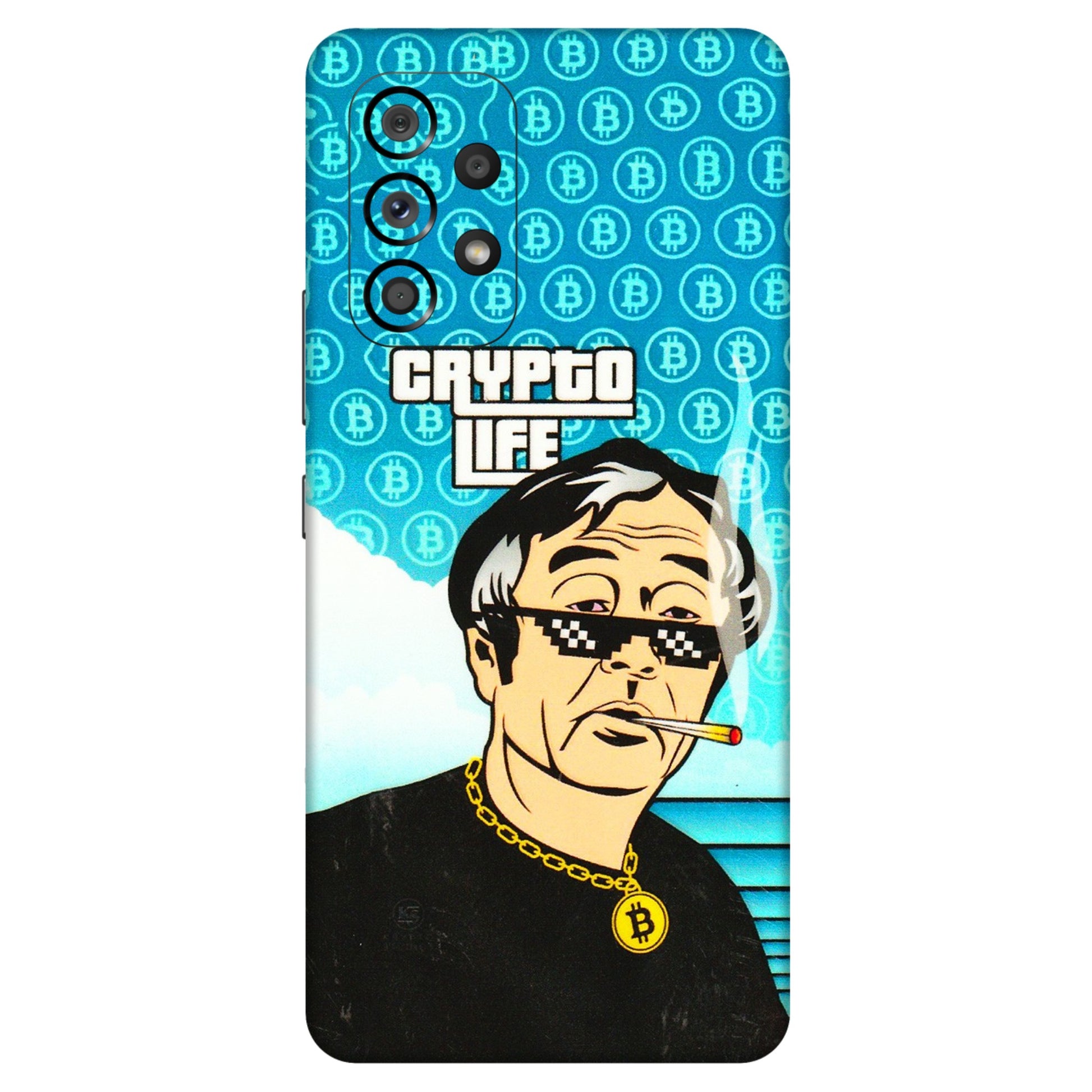 Samsung M/F/Note/Flip and C Phone Skins (All Models) - Crypto Thug Life - 3D Embossed Finish (L-179) Samsung Galaxy A53 (5G)