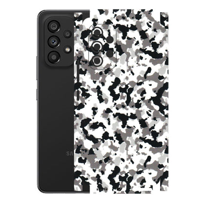 Samsung M/F/Note/Flip and C Phone Skins (All Models) - White Black Camouflage - 3D Embossed Finish (L-18) Samsung Galaxy A53 (5G)