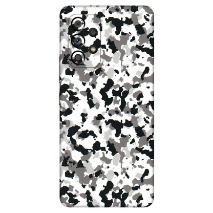 Samsung M/F/Note/Flip and C Phone Skins (All Models) - White Black Camouflage - 3D Embossed Finish (L-18) Samsung Galaxy A53 (5G)