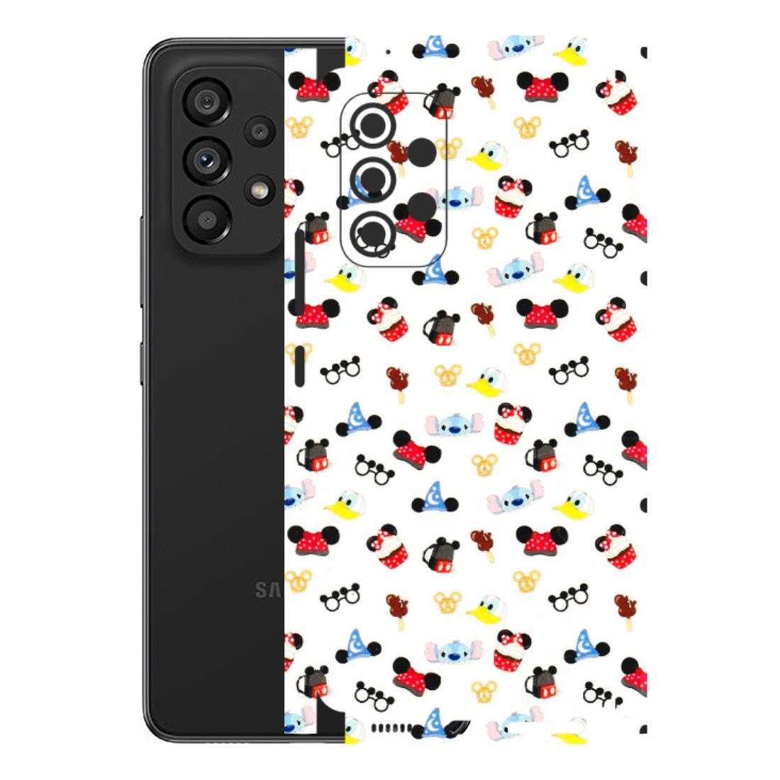 Samsung M/F/Note/Flip and C Phone Skins (All Models) - Minnie Mouse & Donald Doodles s - 3D Embossed Finish (L-194) Samsung Galaxy A53 (5G)