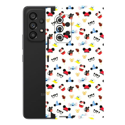 Samsung M/F/Note/Flip and C Phone Skins (All Models) - Minnie Mouse & Donald Doodles s - 3D Embossed Finish (L-194) Samsung Galaxy A53 (5G)