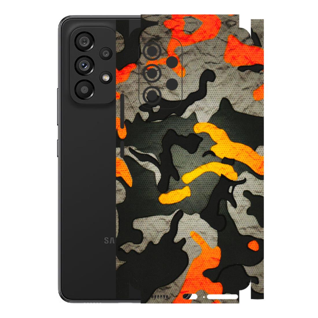 Samsung M/F/Note/Flip and C Phone Skins (All Models) - Orange Camouflage - 3D Embossed Finish (L-204) Samsung Galaxy A53 (5G)